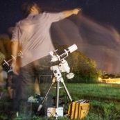 Lycee damas a Remire Montjoly Guyane.  Nuit des etoiles. Telescope astronomie lunette. Observation.