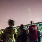 Lycee damas a Remire Montjoly Guyane. Nuit des etoiles. Telescope astronomie lunette. Observation. Laser dans le ciel.