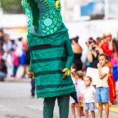 Carnaval de Guyane. Parade du littoral à Kourou. Deguisement. Touloulou. Masques. Costumes. Marionnettes. Diables rouges. Noir marron. Neg marron. Balayseuses.