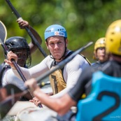 Kayak polo sur le lac saccharin pres du Rorota en Guyane Francaise (Remire Montjoly). Sport d'equipes avec ballon en Kayak. En exterieur. Terrain. Entrainement avec Franck Besson, champion du monde de la discipline.