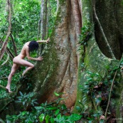 Jeune femme nue dans la foret tropicale amazonienne. Guyane. Nu artistique. Sentier de Lamirande. Matoury.